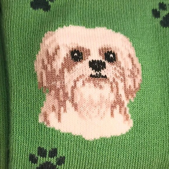 Sock Daddy Green Shih Tzu Socks Unisex One Size Fits Most - Picture 3 of 5